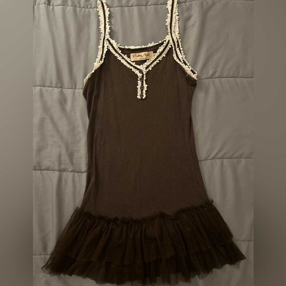 Babydoll Dress/Shirt With Ruffle Skirt Attatched~